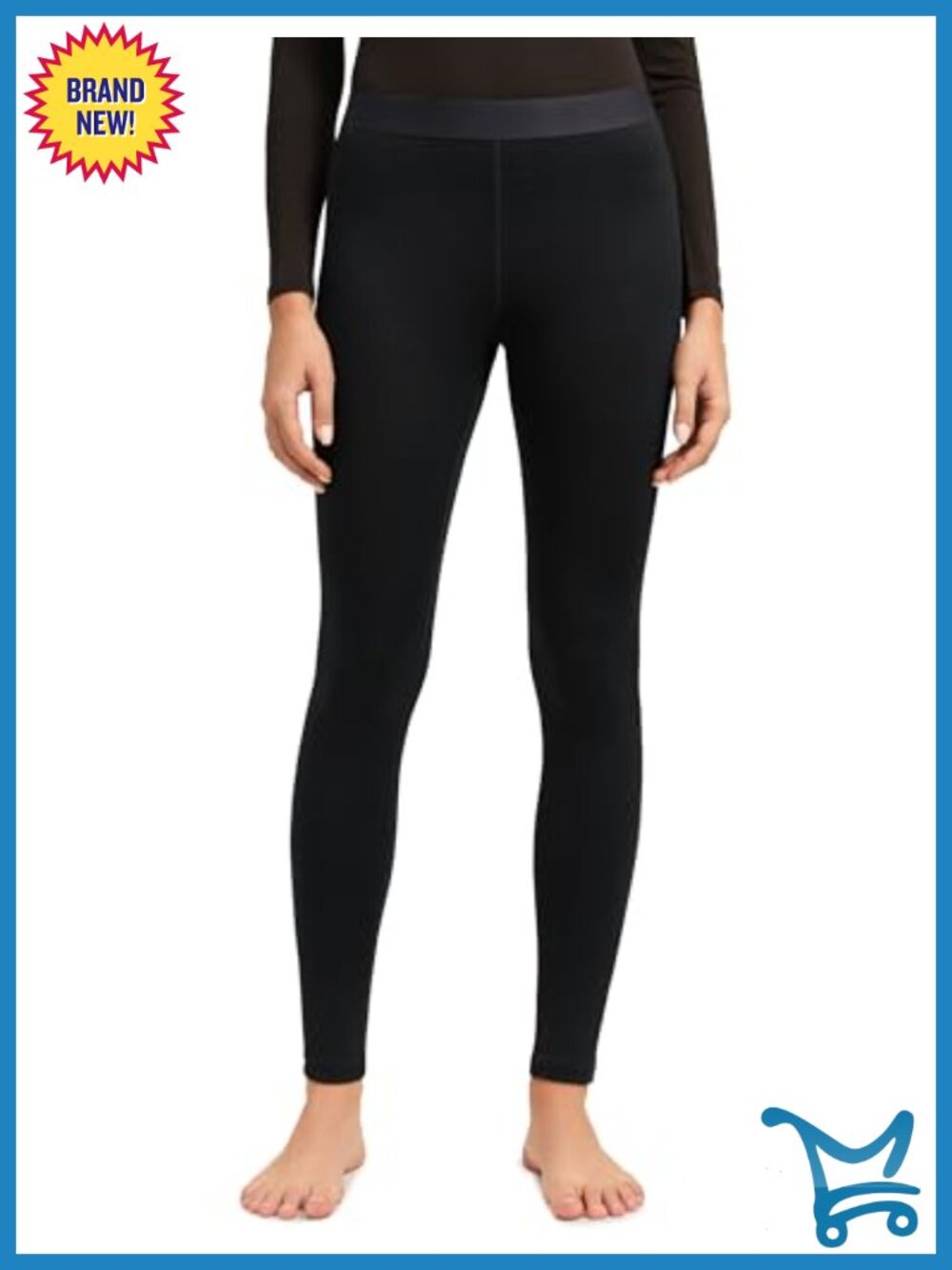 Merino Wool Base Layer Leggings Full Length Slim Fit Hiking Snow Sports
